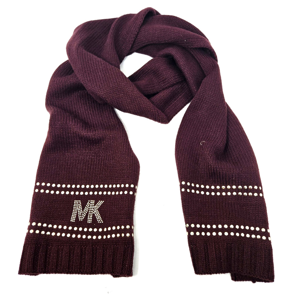 Michael Kors Stud Stripe Scarf Cordovan